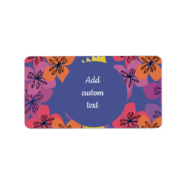 Anpassad blomsterblå blommor förpackning  dekal adressetikett