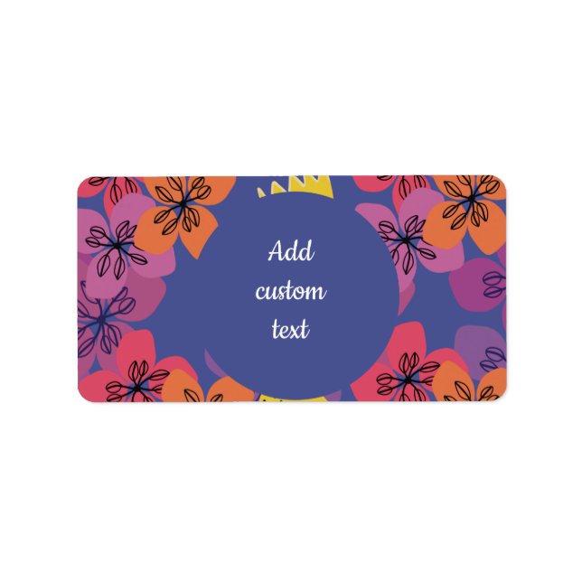 Anpassad blomsterblå blommor förpackning  dekal adressetikett (Framsidan)