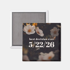 Anpassad blomsterdetalj för viktig datum (årsprese magnet