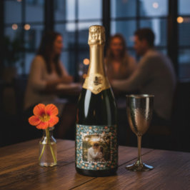 Anpassad blomsterförlovningsfoto champagne