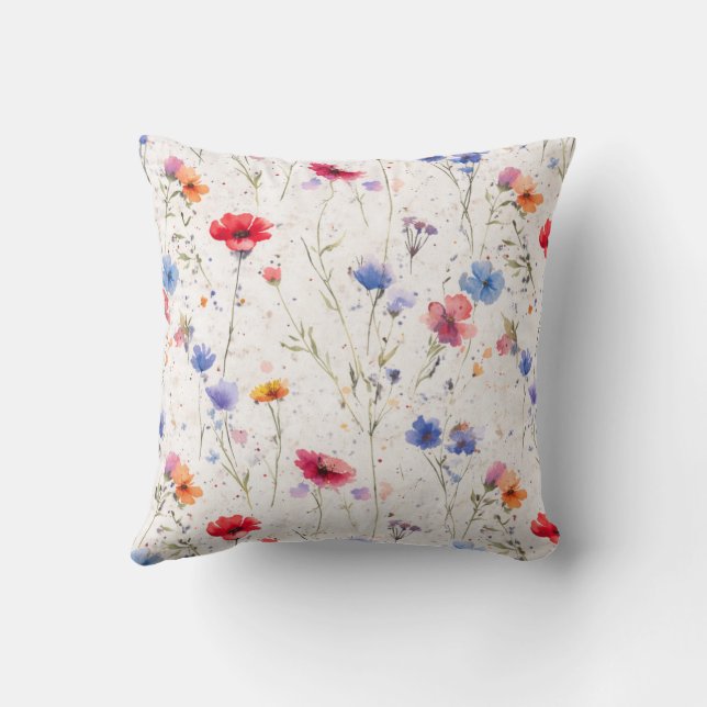 Anpassad blomstergivande färgrik kuddcover kudde (Baksida)