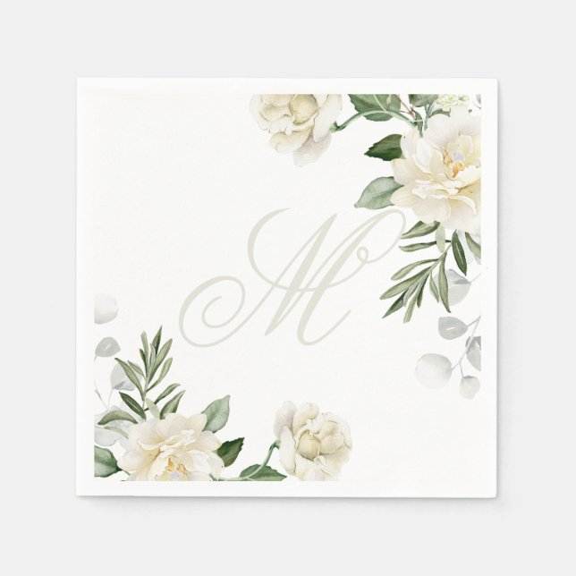 Anpassad blomsterinitial  pappersservett (Framsidan)
