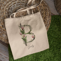 Anpassad blomsterritad bokstav 'B' – Personligt gå