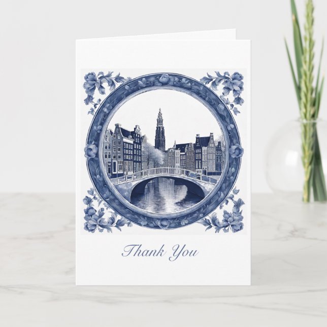 Anpassad Blue Delft Amsterdam  Kort (Framsida)