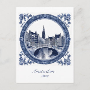 Anpassad Blue Delft Amsterdam Vykort