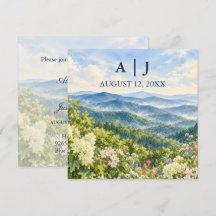 Anpassad Blue Ridge Sommar Aquarell Bröllop