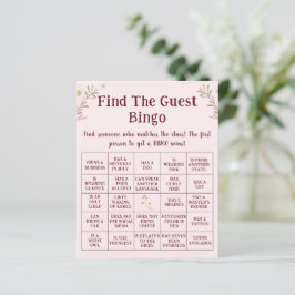Anpassad Boho Blommig Hitta Gäst Bingo Spel