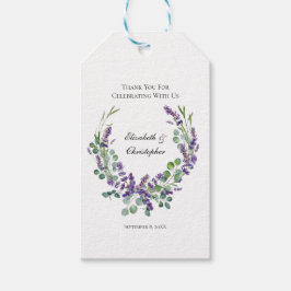 Anpassad Boho Lavendel Eukalyptus Bröllop Presentetikett