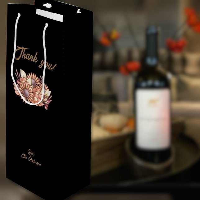 Anpassad Boho Tack så mycket!  (Custom Boho Thank you! Wine Gift Bag)