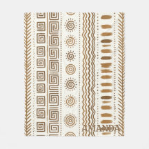 Anpassad Boho Tribal Folk Art Geometrisk Brun