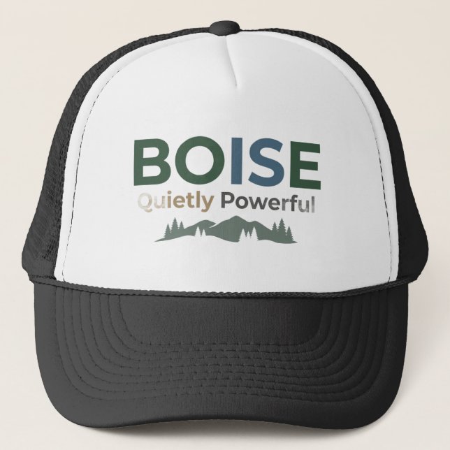 Anpassad Boise läderlapp Trucker Hatt Keps (Framsida)