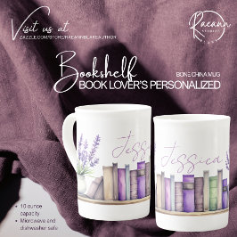 Anpassad bokhylla Benporcelain mugg Benporslin Mugg
