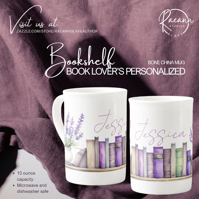 Anpassad bokhylla Benporcelain mugg Benporslin Mugg (Skapare uppladdad)