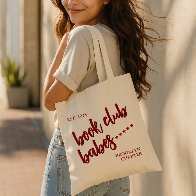 Anpassad bokklubbstorvik väskor, present till bokä tygkasse (book club babes tote, custom library book bag, literacy girl tote, book lovers gift bag,)