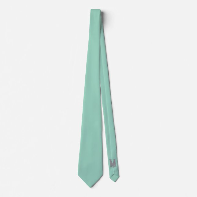 Anpassad bokstav M Ljus teal Färg Elegans Klädsel  Slips (Framsida)