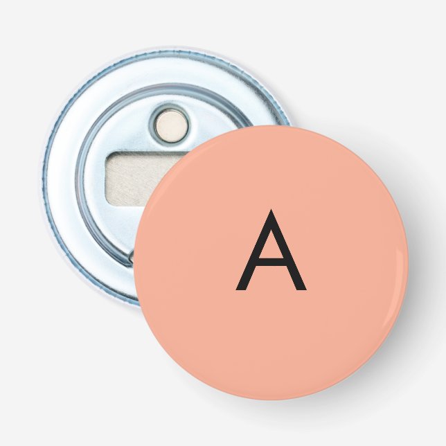 Anpassad bokstavsmonogram persika  flasköppnare (Framsidan)