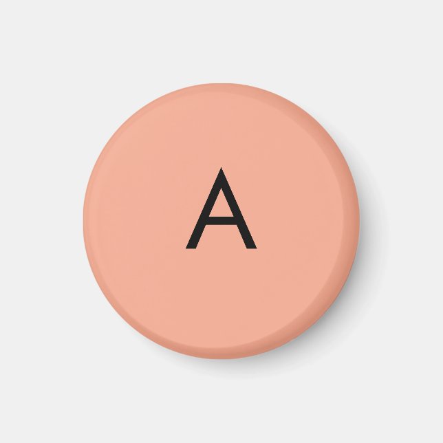 Anpassad bokstavsmonogram persika magnet (Framsidan)