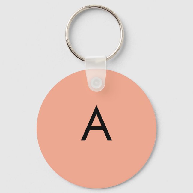 Anpassad bokstavsmonogram persika  nyckelring (Framsida)