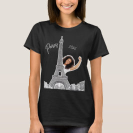 Anpassad Bonjour 2026: Eiffeltornet Souvenir T Shirt