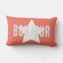 Anpassad Bonjour rosa minimalism bakgrund Lumbarkudde