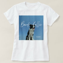 Anpassad Border Collie Foto Retro Blå Typografi