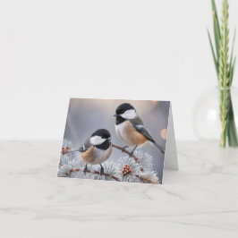 Anpassad Boutique Vinter Chickadee Julkort Helgkort