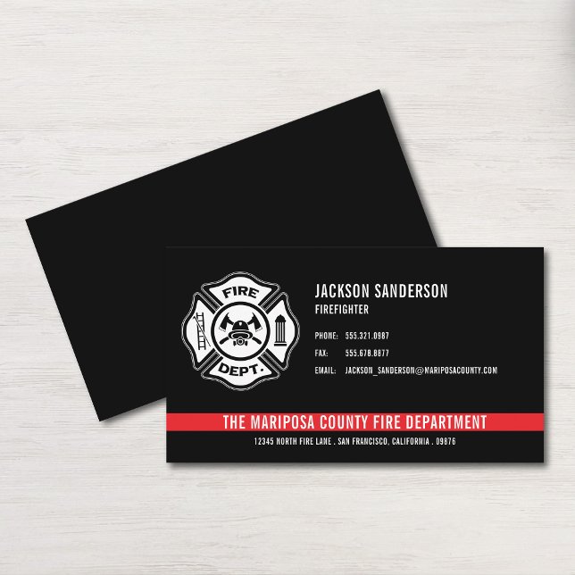 Anpassad brandkår brandman flagga logotyp visitkort (Custom Fire Department Firefighter Flag Logo Business Card)