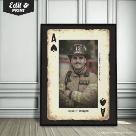 Anpassad brandmanpresent väggkonst, Spader ess Poster