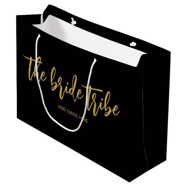 Anpassad Bride Tribe Guld Svart Bröllop  (Framsidan Vinklad)