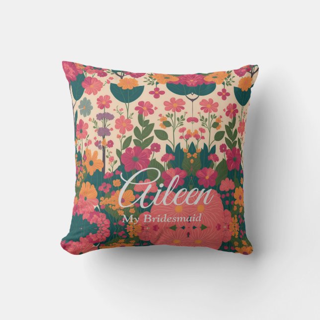 Anpassad Bridesmaid Gift Idea Kudde (Framsida)