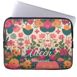 Anpassad Bridesmaid Gift Idea Laptop Fodral
