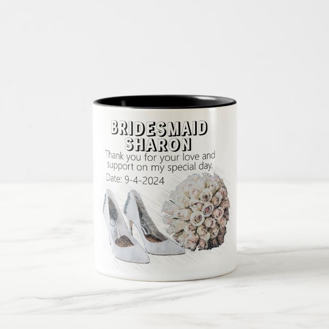Anpassad Bridesmaid Gift Två-Tonad Mugg (Center)