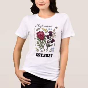 Anpassad broderi Botanisk vildblomma Mamas trädgår T Shirt
