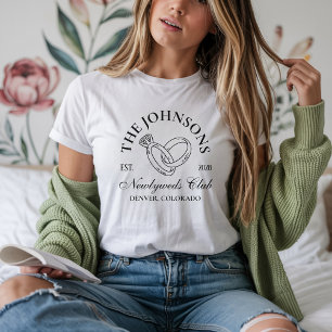 Anpassad bröllodsskjorta, matchande brud & brudgum t shirt