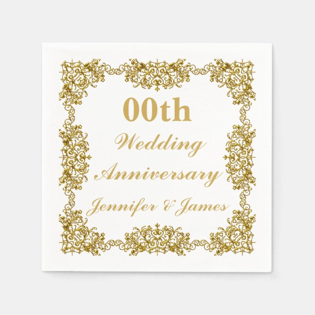 Anpassad Bröllop-årsdag Pappersservett (Framsidan)