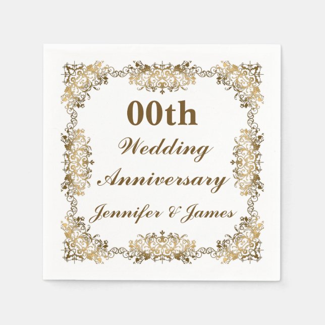 Anpassad Bröllop-årsdag Pappersservett (Framsidan)