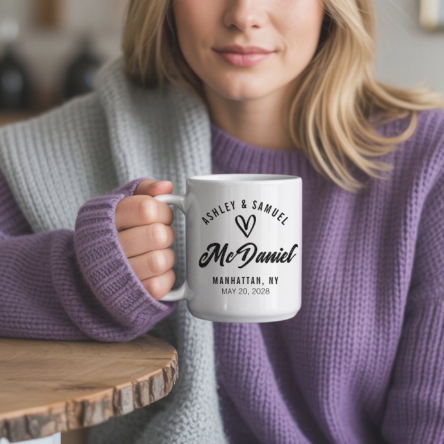 Anpassad Bröllop Tack Mugg Gåva för Bröllopsfesten (Custom Mr & Mrs Mug – Personalized Wedding Thank You Mug Keepsakes for Guest or Bridesmaids)