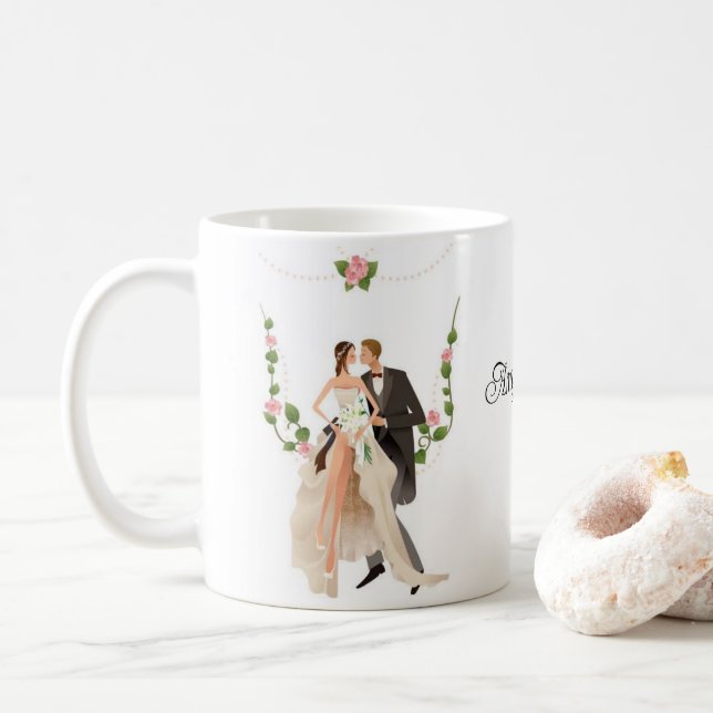 Anpassad bröllops-  kaffemugg (Med munk)