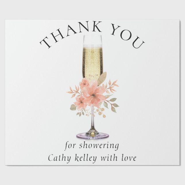 Anpassad Bröllopsdusch med Bubbly och Brunch Presentpapper (Platt)