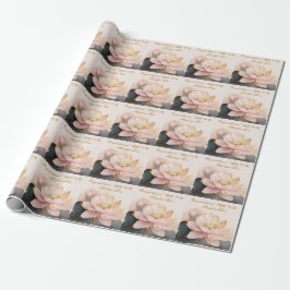 Anpassad Bröllopsdusch Rosa Lotus Grattis! Presentpapper