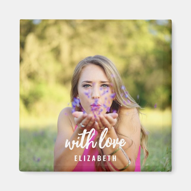 Anpassad Bröllopsfest Foto Enkel Modern Fet Text Magnet (Framsidan)