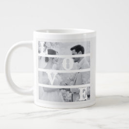 Anpassad bröllopsfoto "KÄRLEK" Jumbo Mugg