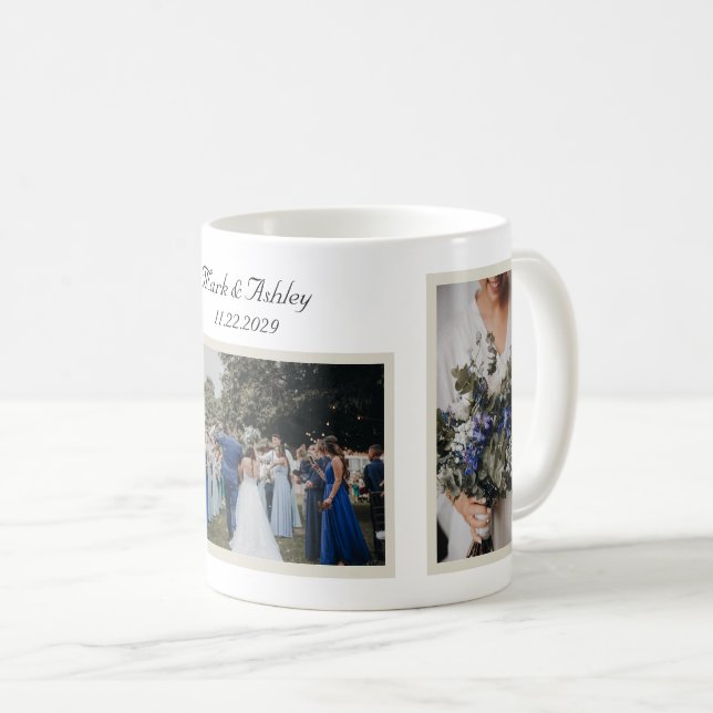 Anpassad bröllopsfoto-mugg kaffemugg (Framsida höger)