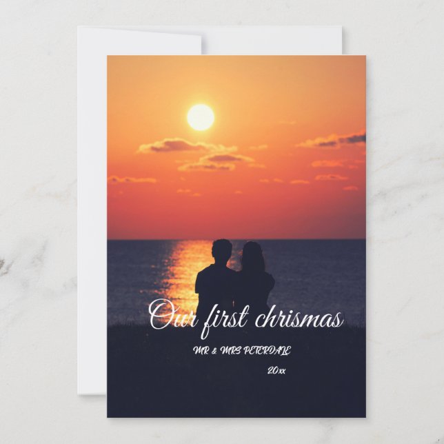 Anpassad Bröllopsfoto Vikt Tack Kort (Framsida)