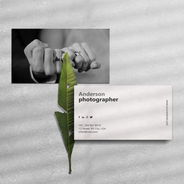 Anpassad bröllopsfotografering minimalistisk profe visitkort (Skapare uppladdad)