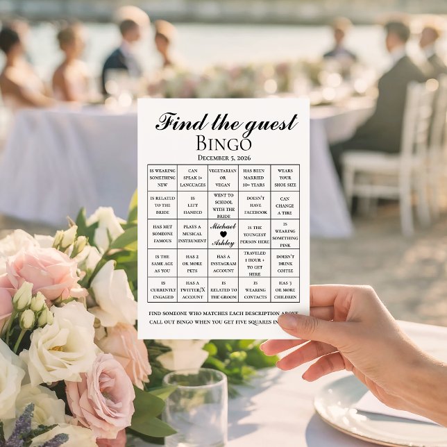 Anpassad Bröllopsgästbingo Vykort (Skapare uppladdad)