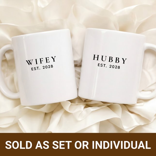Anpassad bröllopsgåva till fru make kaffemugg (Custom wifey hubby mug gift, wedding gift for bride groom, anniversary gift for married couples)