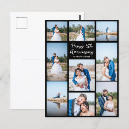 Anpassad bröllopsjubileum Nygifta fotokollage Vykort