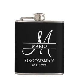 Anpassad Bröllopsman Best Man Bröllop Monogram Sva Fickplunta