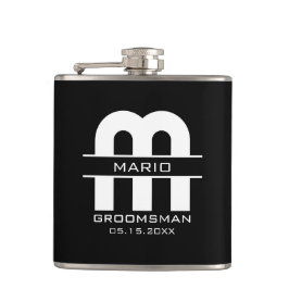Anpassad Bröllopsman Best Man Bröllop Monogram Sva Fickplunta